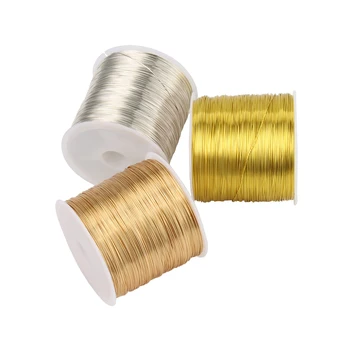 0,3-0,6 mm silver/gold/rose gold sârmă de cupru pentru Brățară DIY Colorfast ștrasuri din Mărgele de Sârmă Bijuterii Cablu Șir pentru Ambarcațiunile de a Face 1roll