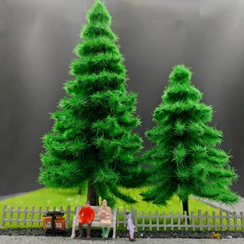 1:87 Model La Scară Arbori De Pin Cedru Peisaj In Miniatura Tren De Cale Ferată Aspect Peisaj Diorame Diy Fereastra Ziua De Crăciun Decorare