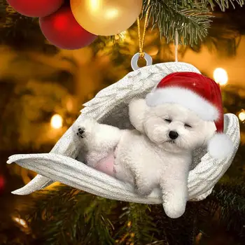 1 buc Delicat, Iubitor de Câine de Crăciun Pandantiv Ornament Pentru Oglinda retrovizoare Pandantiv Xmas Decor Cu Design de Desene animate Pentru Petrecere de Vacanță