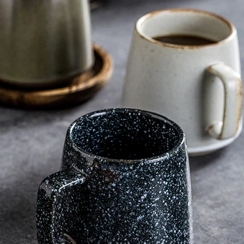 1 BUC RELMHSYU Japonez Stil Retro Ceramice Cafea Ceai Apa de Birou Cana de uz Casnic Cana de Capacitate Mare Drinkware