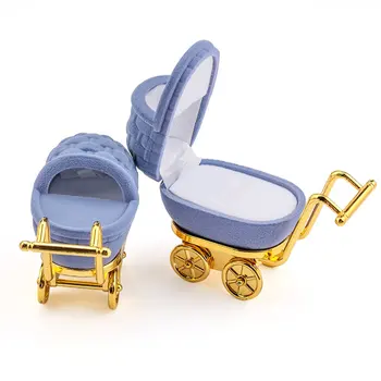 1 bucată drăguț caseta de bijuterii Catifea cărucior pentru Copii inel de nunta cutie cutie cadou Colier Inel Caz Cercei Suport pentru bijuterii display