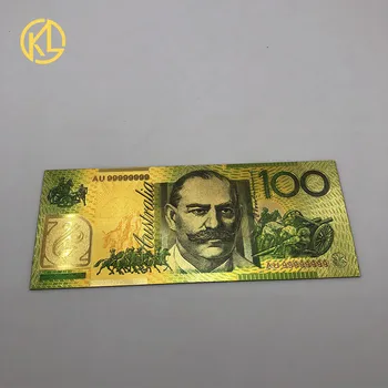 10 buc/lot Colorate Australia Aur a Bancnotelor Noi AUD de 100 de Bancnote de Aur Placate cu Folie de Aur a Bancnotelor în Monedă de Colectare