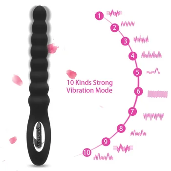 10 Trepte Cu Dublu Motor Vibratoare, Butt Plug Din Silicon Vibrator Anal Sex Instrumente Pentru Cuplurile Unisex Jucarii Sexuale Pentru Femei Barbati Anal Plug