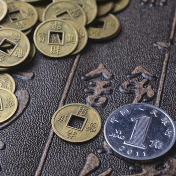 100buc Chineză Feng Shui Norocos Ching/Monede Antice SetEducational Zece Împăratul Antic Avere Bani Monedă Noroc Avere Avere