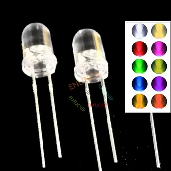 100buc/lot 3mm RGB Rapid Intermitent Led 3 mm Tricolor Rotund Apa Limpede 20mA DC 3V LED-Diodă Emițătoare de Lumină Multicolor Flicker