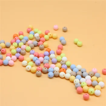 110Pcs/sac Macarone Bomboane de Culoare 8Mm Rotund din Plastic Acrilic Distanțier Mat Șirag de mărgele pentru Bijuterii Diy Face Constatări