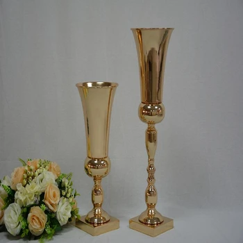 12buc)Nunta decor acasă floare centrala strălucitoare galvanizat vas din aur de metal decor nunta yudao1315