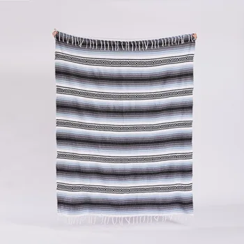 130x170cm Mexican cu Dungi Stil Plajă Pătură Țesute Manual Prosop Ciucuri Covor pentru Canapea extensibilă Acasă Picnic Mat de Masă