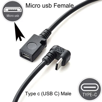 180 de Grade USB 3.1 Tip C de sex feminin la micro usb în Sus și în Jos în Unghi USB C Convertor Adaptor pentru telefon Mobil Telefon Mobil, Tablet PC