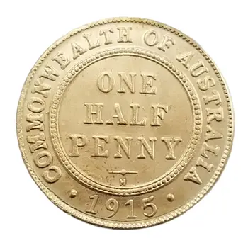1915/1916 Australian Monede Comemorative De O Jumătate De Penny Georgivs V Suveniruri Acasă Decorare Meserii Cadou Desktop Ornamente