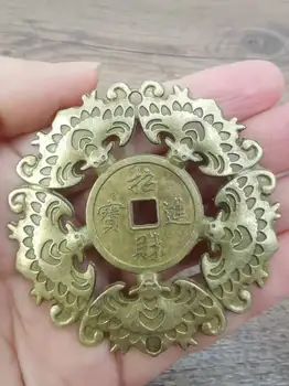 1BUC Imitație de Alamă Antic Chinez de Feng Shui Cinci Binecuvântări de Monede din Aliaj de Moneda Norocoasa Avere Antic Avere de Colectare de Bani Cadou