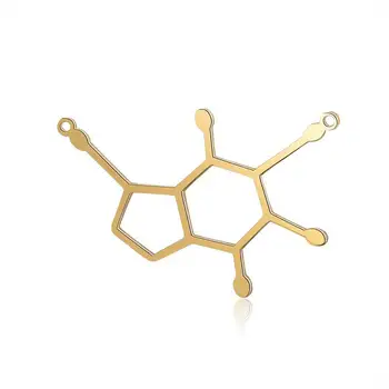2 buc din Otel Inoxidabil Placat cu Aur de Dopamina Moleculă Colier cu Pandantive Accesorii Fericire Chimice Chamrs Pentru Bijuterii DIY Makin