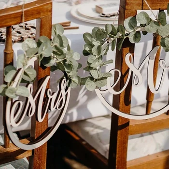 2 buc Domnul și Doamna scaun nunta semn decoratiuni de nunta mireasa si mirele scaun semn rustic scaun nunta decoratiuni