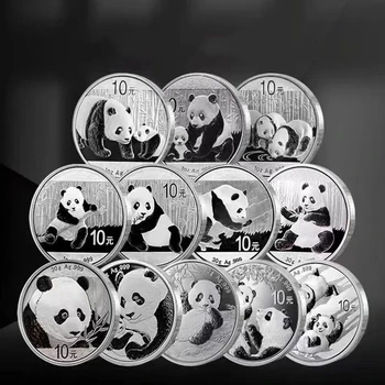 2007 China Panda Monede de Argint 1oz Ag .999 Monede Comemorative de Anul Nou Cadouri de Craciun de 10 de Yuani