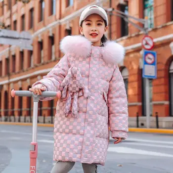 2022 Cald Iarna Jachete de Moda pentru Fete Blana cu Gluga Copii Fete Uza Copii Bumbac Căptușite Parka Snowsuit 8 10 12 14 Ani