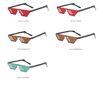 2023 Noi Mozaic ochelari de Soare Truc Jucărie Thug Life Ochelari Face Cu Ea Ochelari Pixel Femei Barbati Negru Mozaic ochelari de Soare jucărie Amuzant