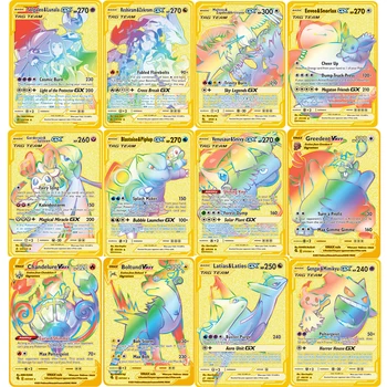 27 Stiluri Pokemon EX GX Eevee Snorlax Snorlax Metalice din Oțel Inoxidabil Jucarii Hobby-uri Hobby-ul de Colecție Colectia de jocuri Anime Carduri
