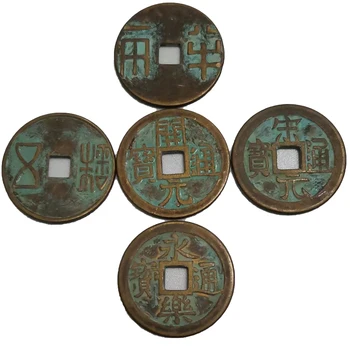 28mm Vechi chinezesti Feng Shui Norocos Monedă Ching Împăratul Antic Bani Vechi Monede de Cupru Set pentru Colectare Cadou Suvenir