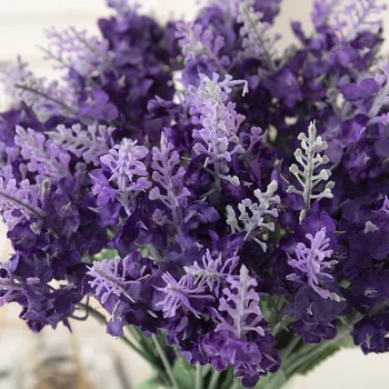 3 Piese Artificiale de Flori de Lavanda Grâu Flocking Fals Planta Romantic Gypsophila Nunta Ziua Îndrăgostiților Violet Decor Acasă Cadou
