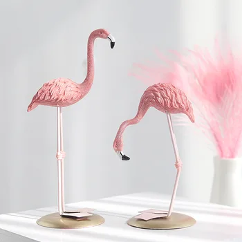 3 Stil De Rășină Flamingo Figurina Moderne De Simulare De Animale Statuie Pentru Decoratiuni Nunta Petrecere Ornament Îndrăgostiților Cadou