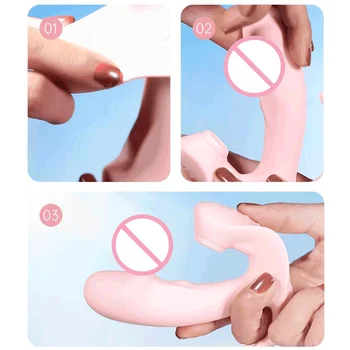 3-ÎN-1 Suge Vibratorul Portabil Penis artificial Vibratoare Oral Aspirație Rotație Margele Anale Vagin Stimulator Clitoris Jucarii Sexuale pentru Femei