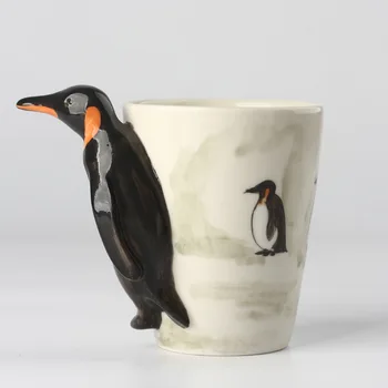 300ML de Animale 3D Cana Ceramica de Creatie Animale Marine Cana de Cafea în Mână-pictat Ceramica Cana de Lapte Haima Pinguin Delfin, Caracatiță Cani