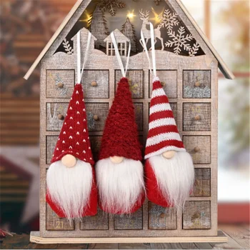 3pcs Pădure Bătrânul Crăciun Mini Papusa Pom de Crăciun Pandantiv Xmas Decor pentru Casa Gnome Papusa de Craciun pentru Copii Cadouri de Anul Nou