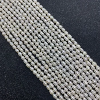4.2 mm Naturale de apă Dulce Pearl de Orez în formă de Manual DIY Colier Accesorii Bijuterii en-Gros pentru a Face Bijuterii de Înaltă Calitate