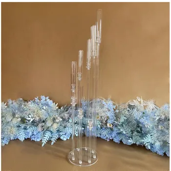 4 BUC /10 buc Acrilice candelabre de cristal florale nunta clar suport de lumanare de nunta ceremonia de eveniment decor petrecere