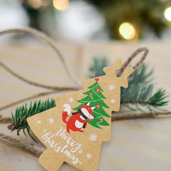 48/50Pcs Crăciun Fericit Manual DIY Moș Crăciun Atarna Ornamente pentru Decoratiuni de Hârtie Kraft Tag-uri Cadou de Crăciun Pom de Anul Nou Decor
