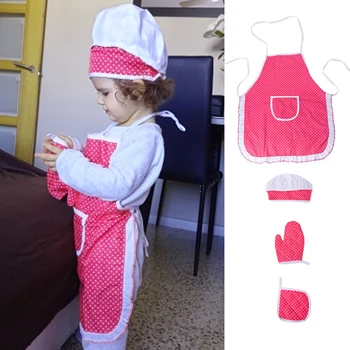 4buc Copii de Gătit Șorț, Mănuși, Pălărie Set Roz Paști, Halloween, Copil Bucătărie Chef de Copt Juca Dress Up