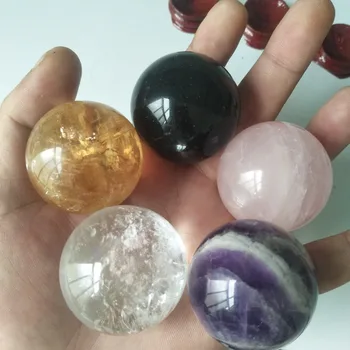 5pcs/lot Naturale de cuarț de cristal de vindecare cristale de calcit minge de piatra + cristal rose + vis de ametist + cristal transparent