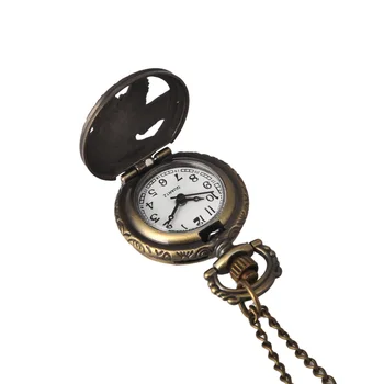6102New cuarț ceas de buzunar bronz vultur gol retro personalitate accesorii colier ceas de buzunar