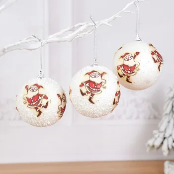 8cm Moș Crăciun Spuma Rotund Minge de Crăciun Pomul de Craciun Ornament DIY Pandantiv Bile de Crăciun Acasă de Anul Nou Decorare Navidad 1/2 buc