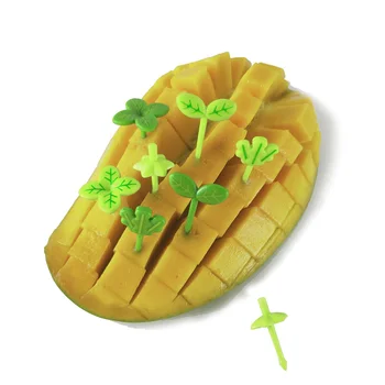 8pcs Fructe Furculita Copii Scobitoare Frunze de Plastic, Decor masa de Prânz Cutie Bento Accesorii Mici Salata Furculiță Mini Tort Ponturi