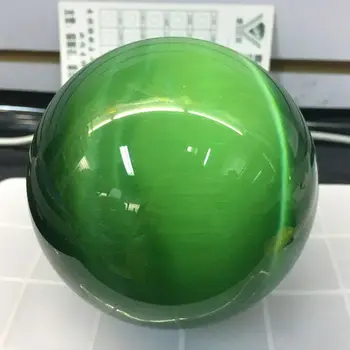 AAA+ 100mm Extra-Mare Mărime Naturală Rară de Cuarț verde Ochi de Pisică Cristal de Vindecare Mingea Sfera + Sta 1buc