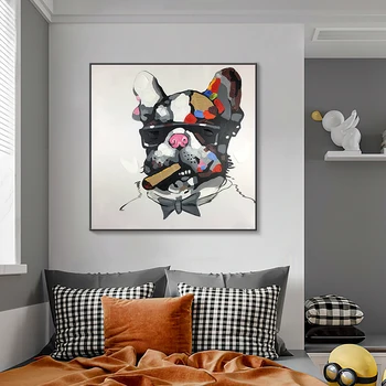 Abstract, Animale, Arta De Perete Pictură În Ulei Câine, Maimuță, Leu Poster Nordic Broasca Cuadros Panza De Imprimare Imaginea Copii Cameră Decor Acasă