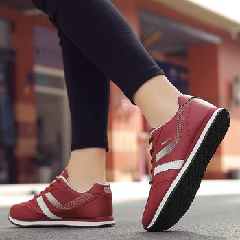 Adidasi Femei Running Pantofi PU Superioară de Sport în aer liber Pantofi cu Pori de Mers pe jos Casual Încălțăminte Zapatos De Cuero Artificiale