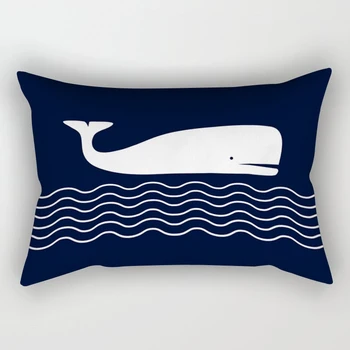 Albastru Marine Decor Far Balena Talie Pernă Acoperă 30*50 Decor Acasă Canapea Pernă Acoperă 40*60 Personalizabil