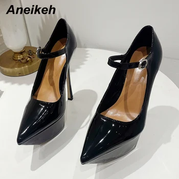 Aneikeh 2023 din piele de Brevet Platforma Doamnelor Pompe Tocuri inalte Pantofi pentru Femei de Vară Tocuri Subtiri de Moda Sexy capăt Ascuțit Pantofi