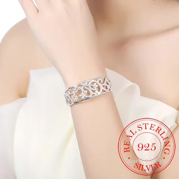 Argint 925 Gol Ramură Bratari & Brățări Pentru Femei de Înaltă Calitate Elegant Lady Cadou Argint 925 bijuterii Fine