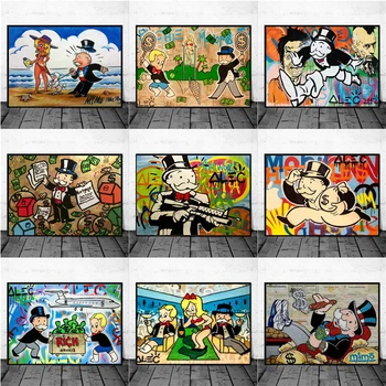 Arta Graffiti Alec Monopoluri Arta Panza Tablouri și Postere de Imprimare Arta de Perete de Imagine pentru Camera de zi Cuadros Decor Acasă