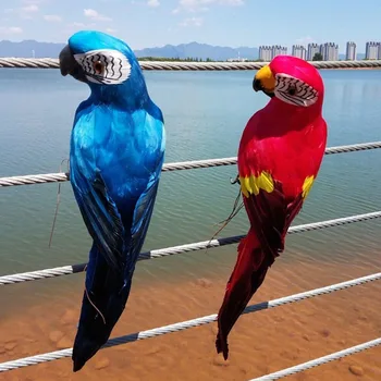 Artificiale Păsări False Artificiale Papagal Pasăre Păsări Tropicale Decoratiuni Pentru Terasa În Aer Liber Garden Decor Alb Roșu Galben Albastru