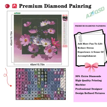 AZQSD 5d Diamant Pictura Floare Trandafir Daisy Nou-veniți Lily Bujor Diamant Broderii Florale Cadou Handmade, Decor Acasă