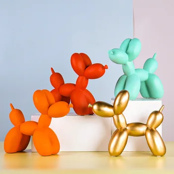 Balon Câine Sculptura Balon De Artă Statuie Rășină Figurina Hoom Decor Desktop Ornament Camera De Zi Animale De Artizanat Statuie Acasă Cadou De Arta