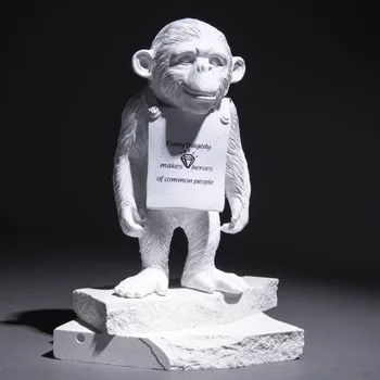 Banksy Maimuta Gorila Rășină Statuie Sculptura, Street Art Craft Birou Figurine Pentru Interior Acasă Decorare Accesorii