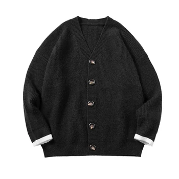 Barbati Tricotate Sweatercoat Casual Singur pieptul V-neck Topuri Pulover Cardigan Moda Tricot Pulover de Primavara Toamna Tricotaje