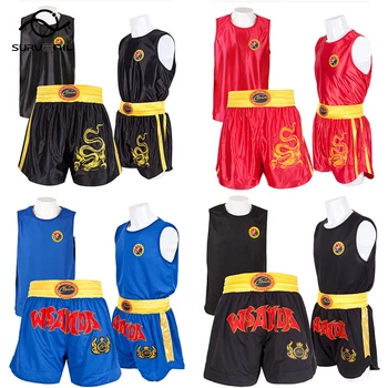 Box pantaloni Scurti si Vesta Set Muay Thai Shorts MMA T Camasa Barbati Femei Copii de Formare Sanda BJJ Jiujitsu Arte Martiale Kickboxing Purta
