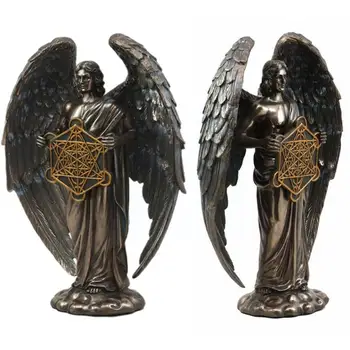 Bronz Serafim cu Șase aripi de Înger Păzitor Cu Sabia Decor Înger Acasă Șarpe Statuie Statui Mari de Rășină Și G8j3