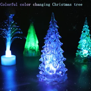 Cadou De Crăciun Pom De Crăciun Colorat Fibra Optica Pom De Crăciun Transparent Pom De Crăciun Colorat De Crăciun, Lumini De Noapte